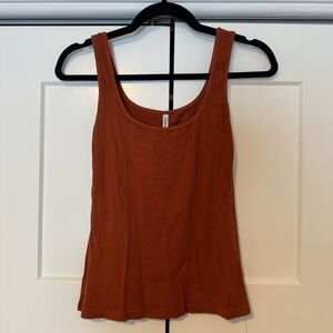 Lulus Basics Rust Ribbed Tank Top